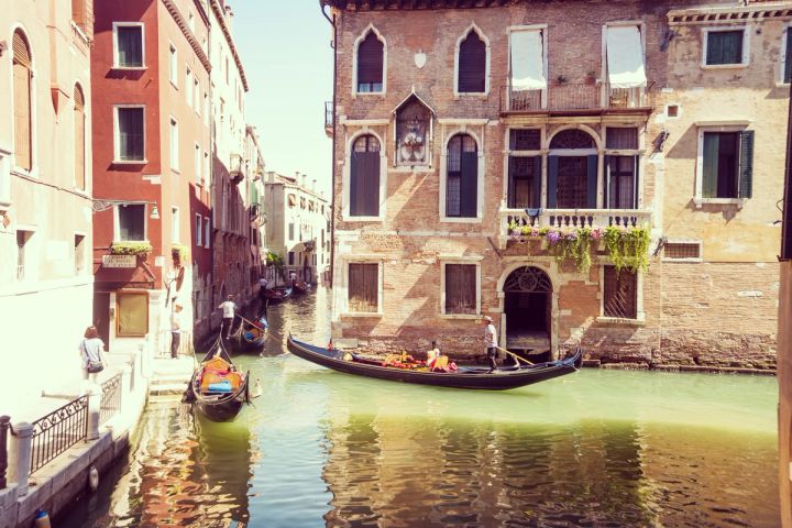 Gondolas on a Quiet Canal