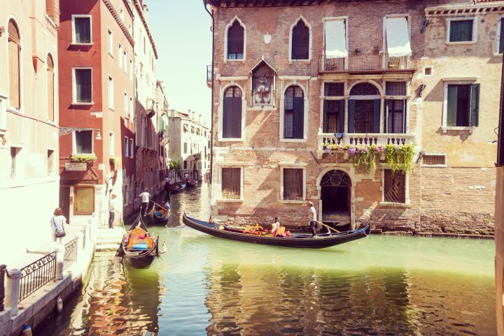 Gondolas on a Quiet Canal