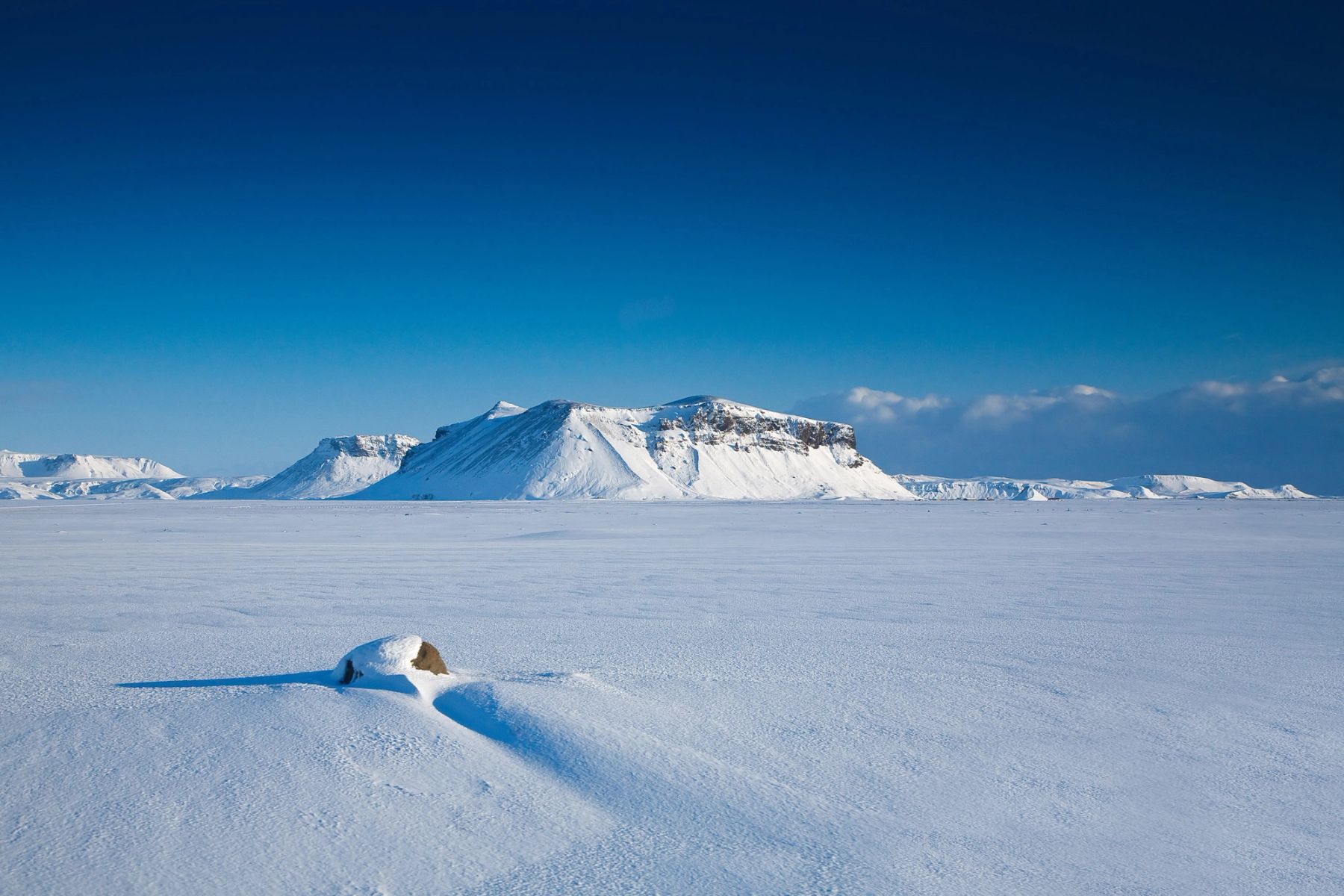 Snowfield and Distant Peak, Iceland