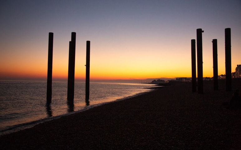 Old Pier Piles at Sundown