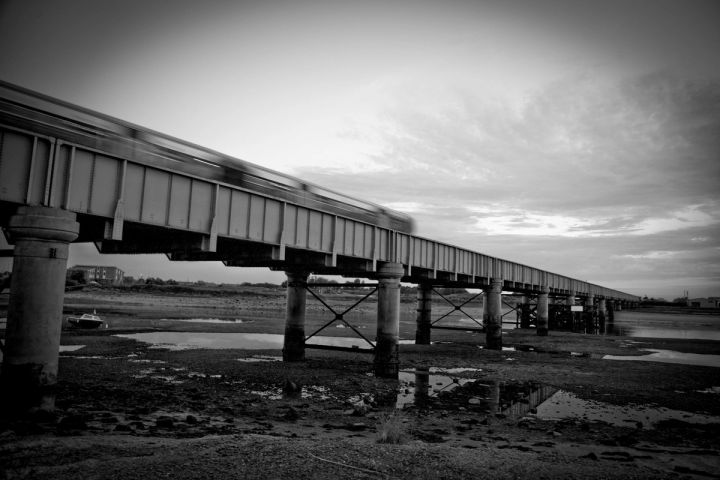 The Old Toll Bridge in Black and White