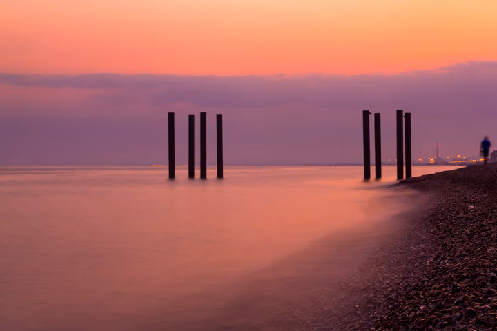 Pink Skies and the Old Piles