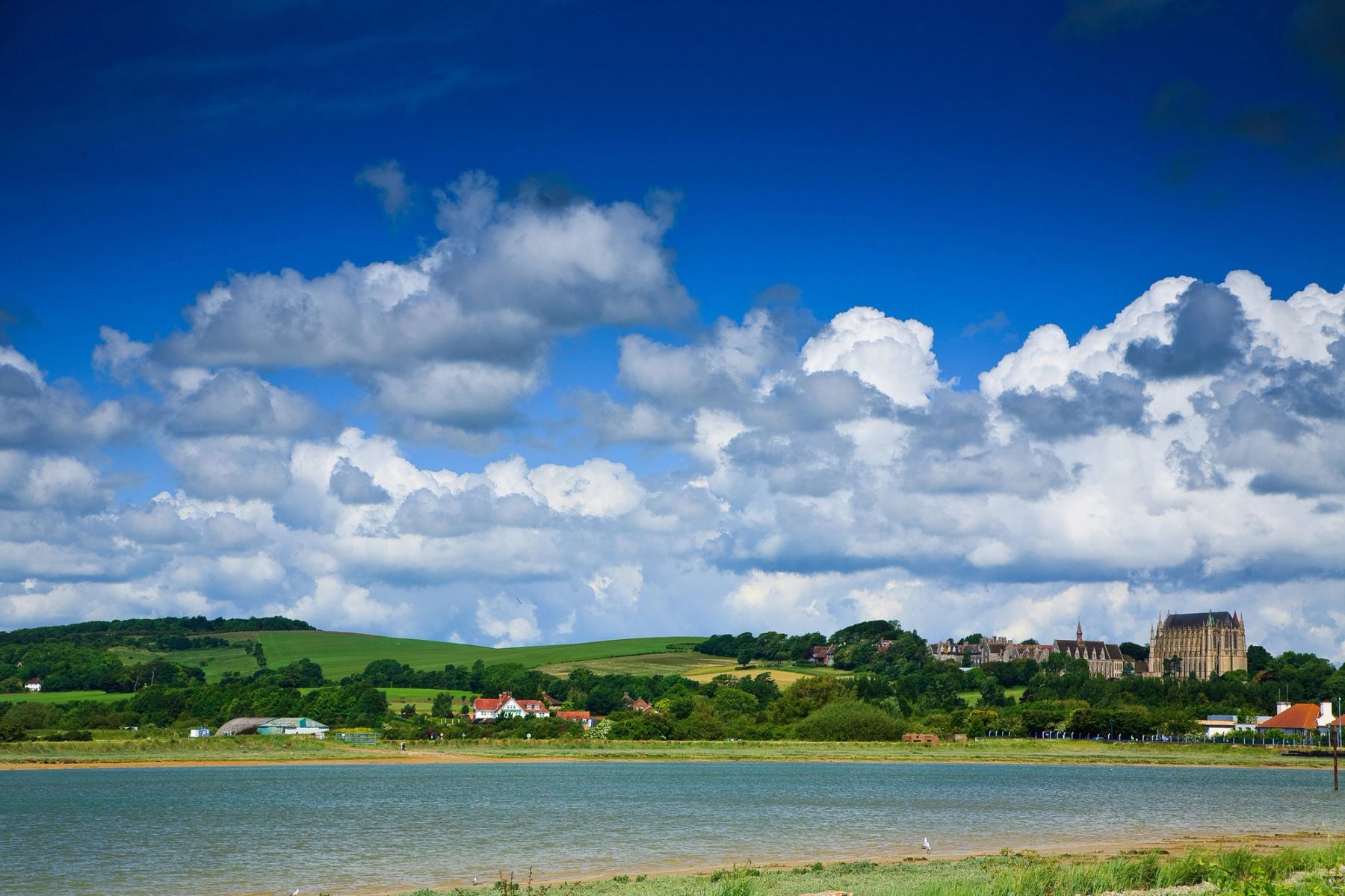 Clouds over Lancing College, River Adur