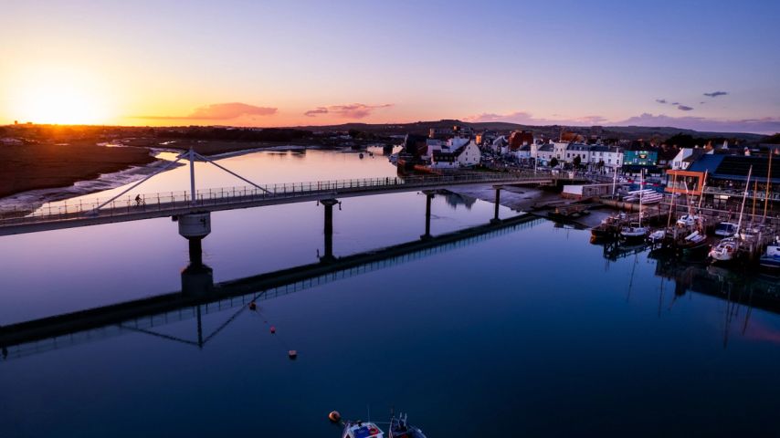 The Footbridge from Above at Sunset
