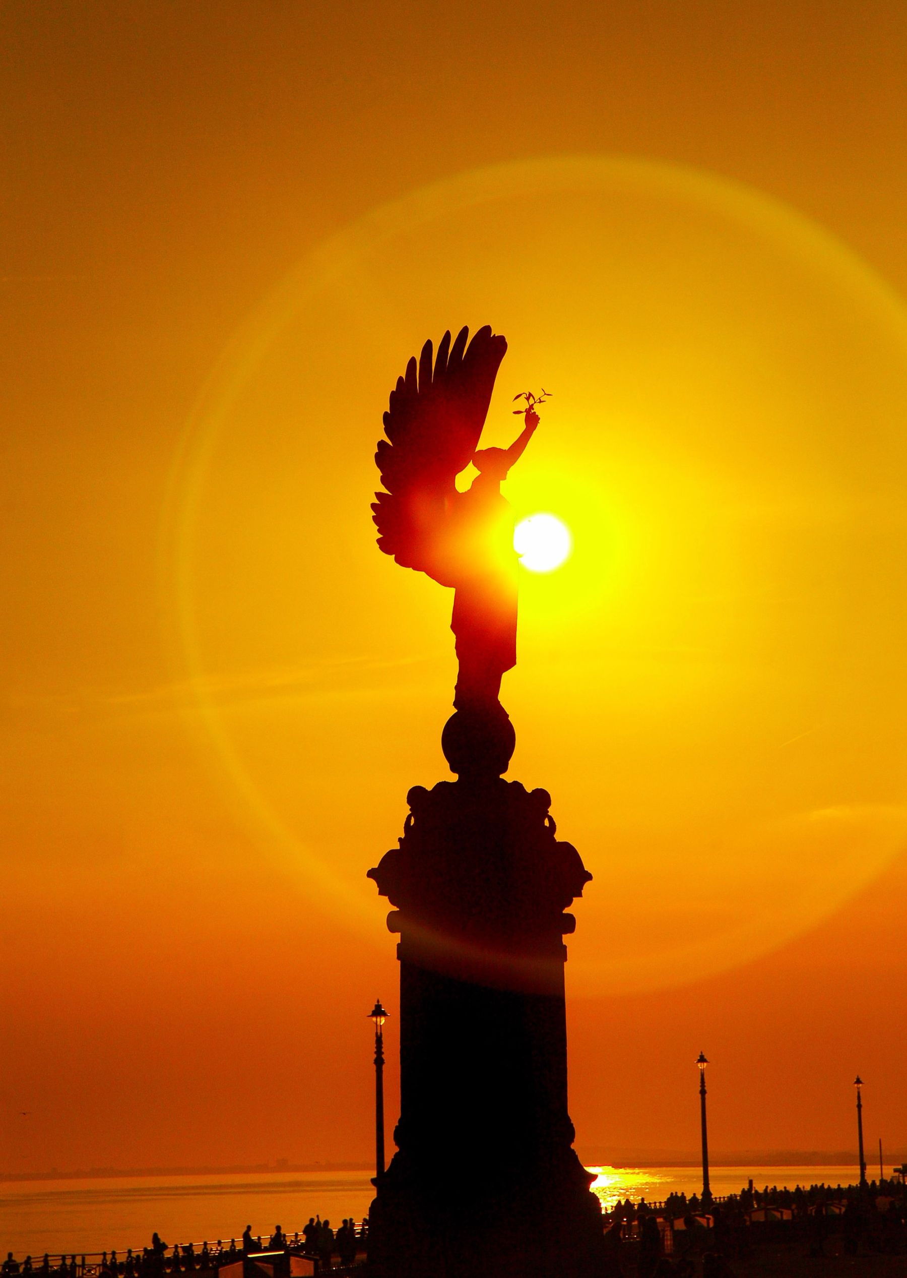 The Peace Statue against the Sun, Hove