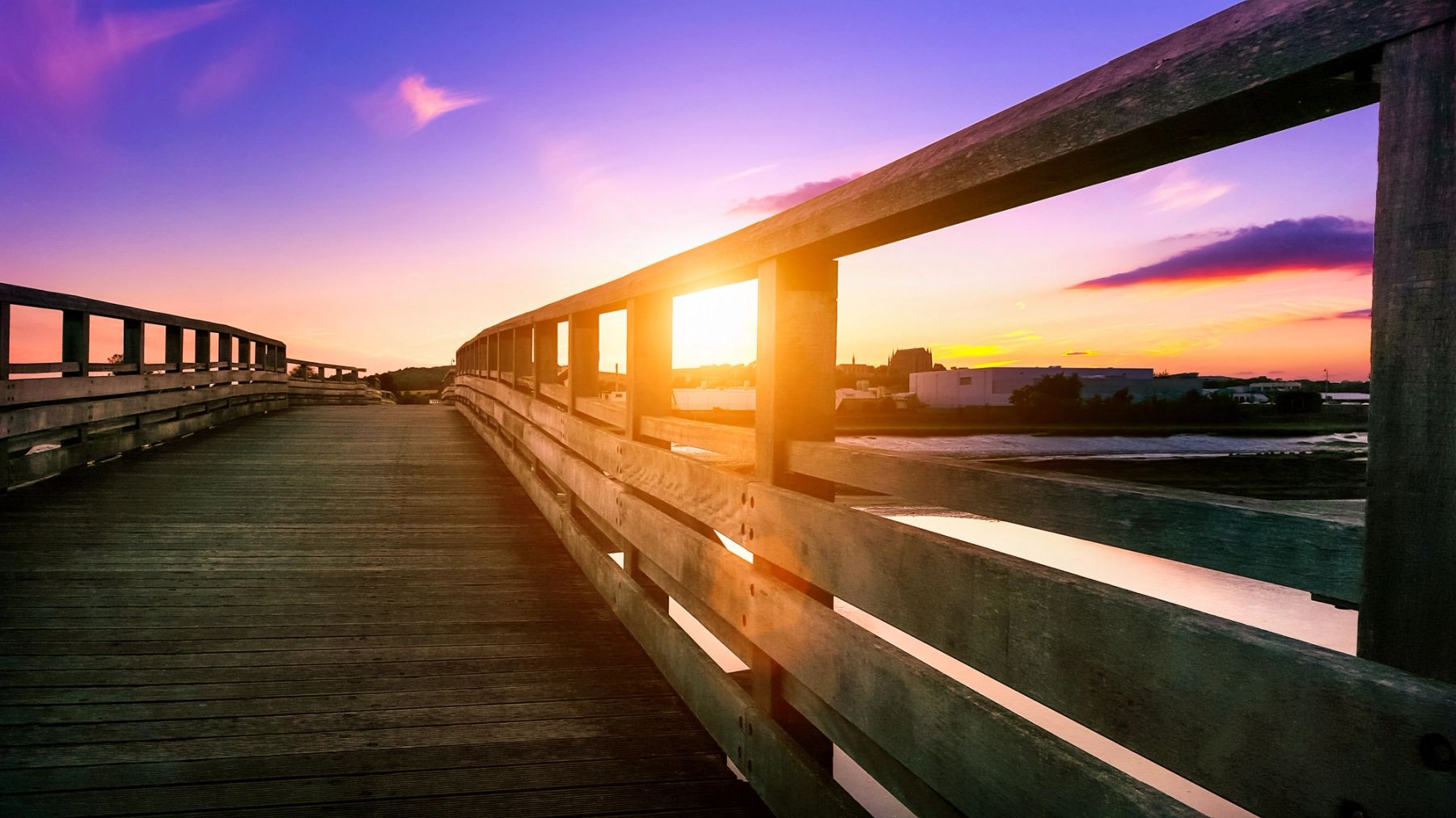 Sunset on the Old Toll Bridge, River Adur