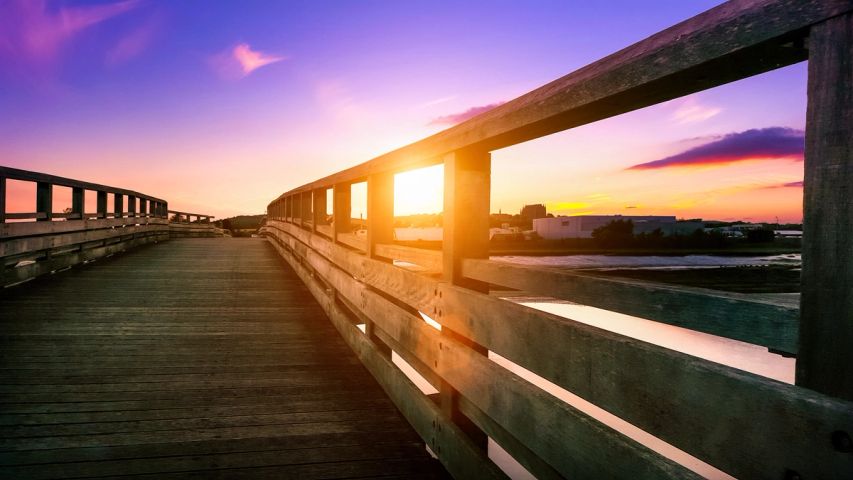 Sunset on the Old Toll Bridge