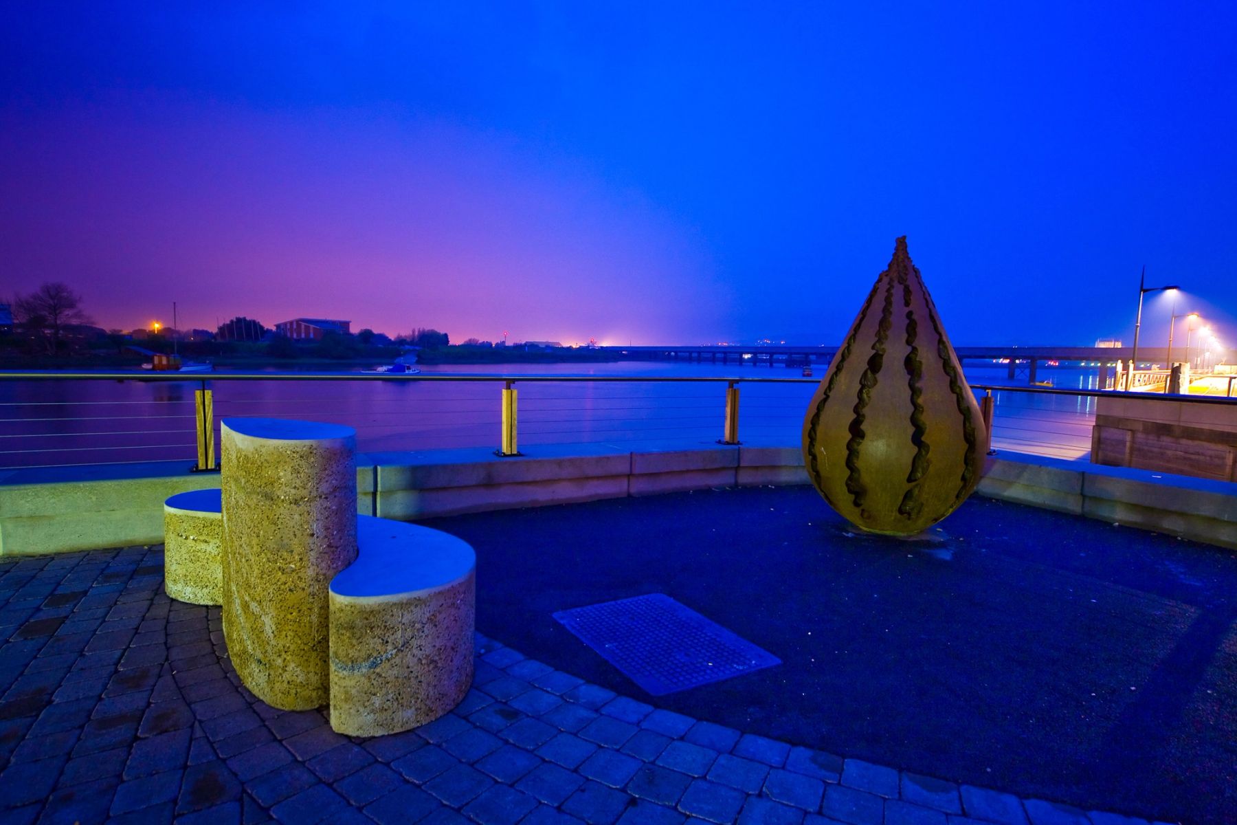 Riverside Sculptures at Dusk, Rope Tackle, Shoreham-by-Sea