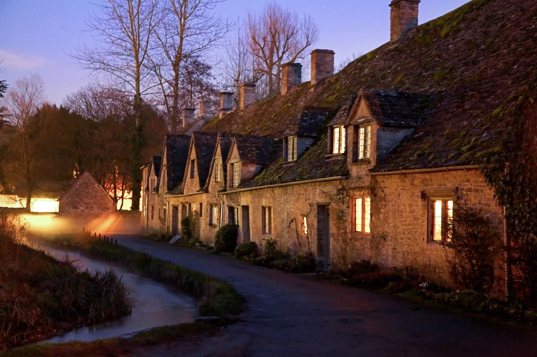 Arlington Row at Dusk, Bibury, Gloucestershire