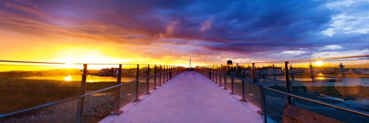 Across the Bridge at Sunset