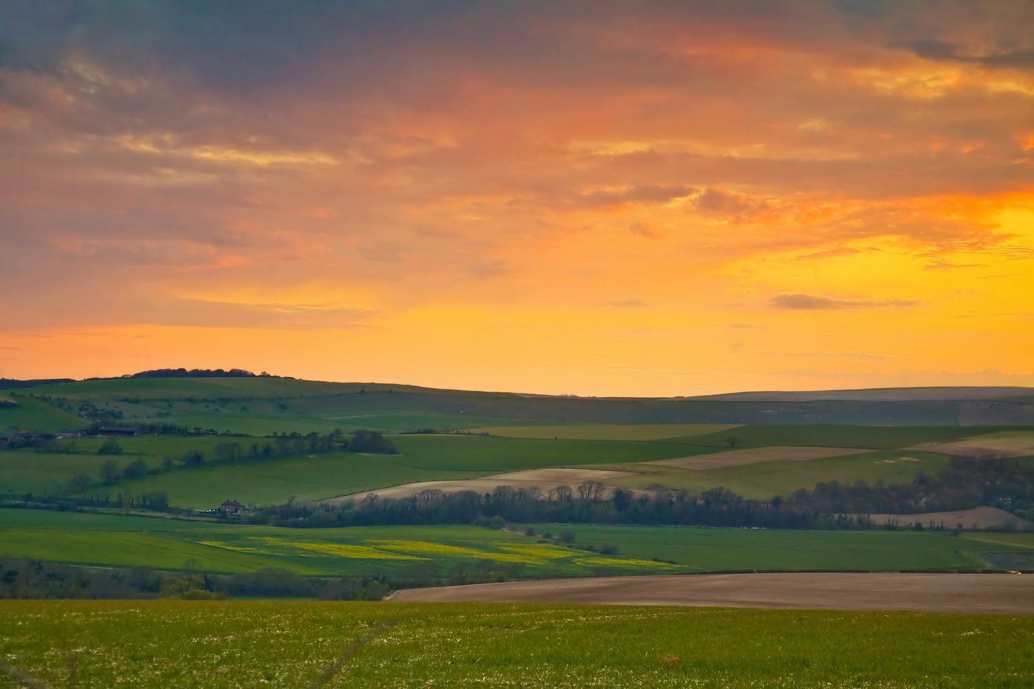 Downland Sunset, South Downs