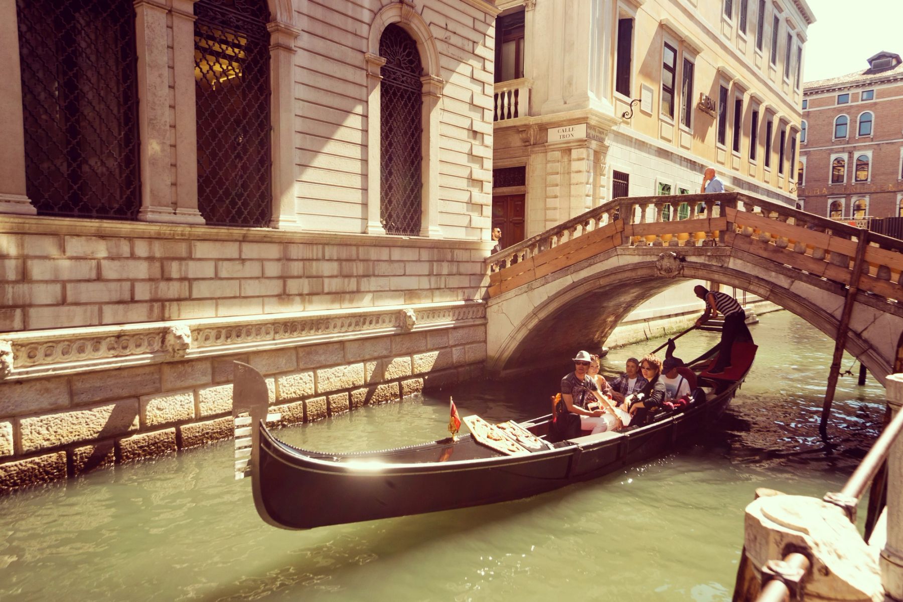 Gondola under the Bridge, Venice, Italy