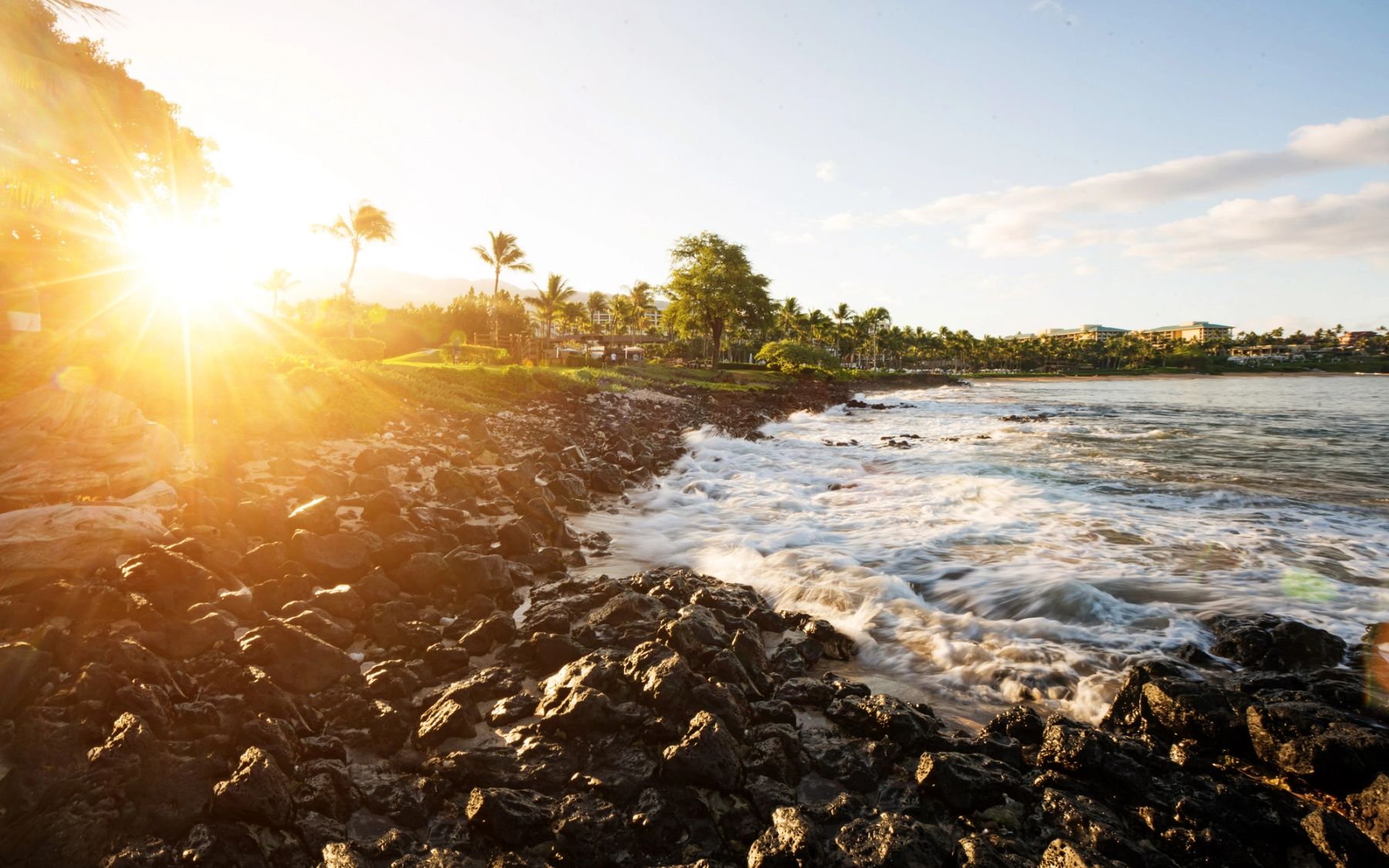 Sunburst over the Lava Rocks, Maui, Hawaii