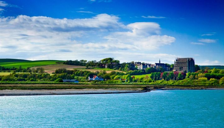 Lancing College across the Adur