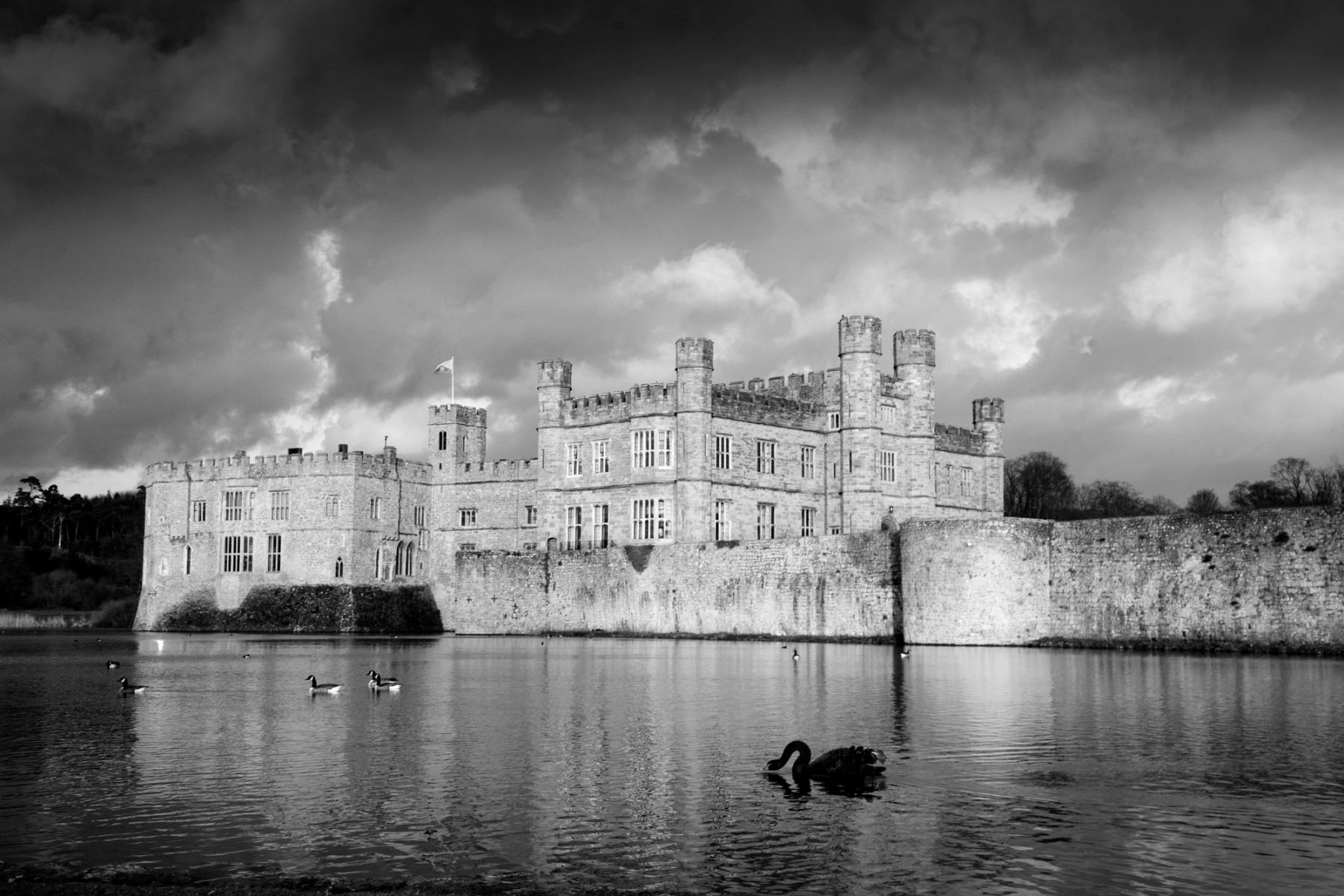 Leeds Castle in Black and White, Maidstone, Kent
