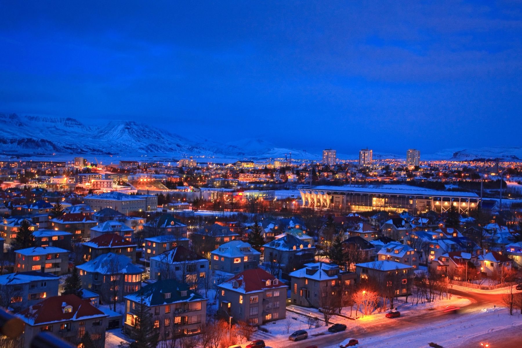 Reykjavik Rooftops at Dusk, Reykjavik, Iceland