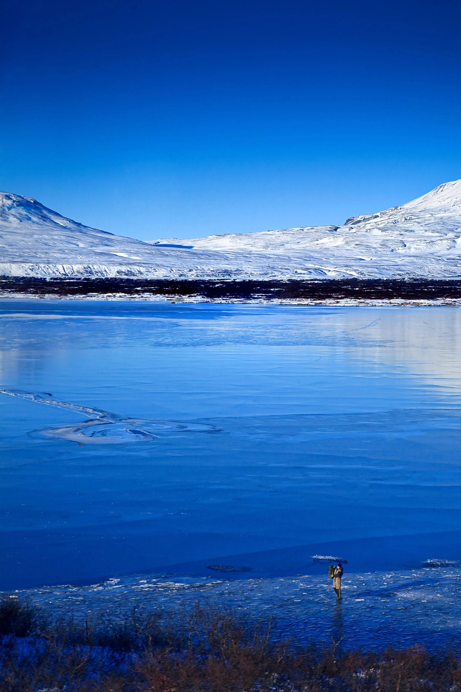 Blue Lake below the Hills, Iceland