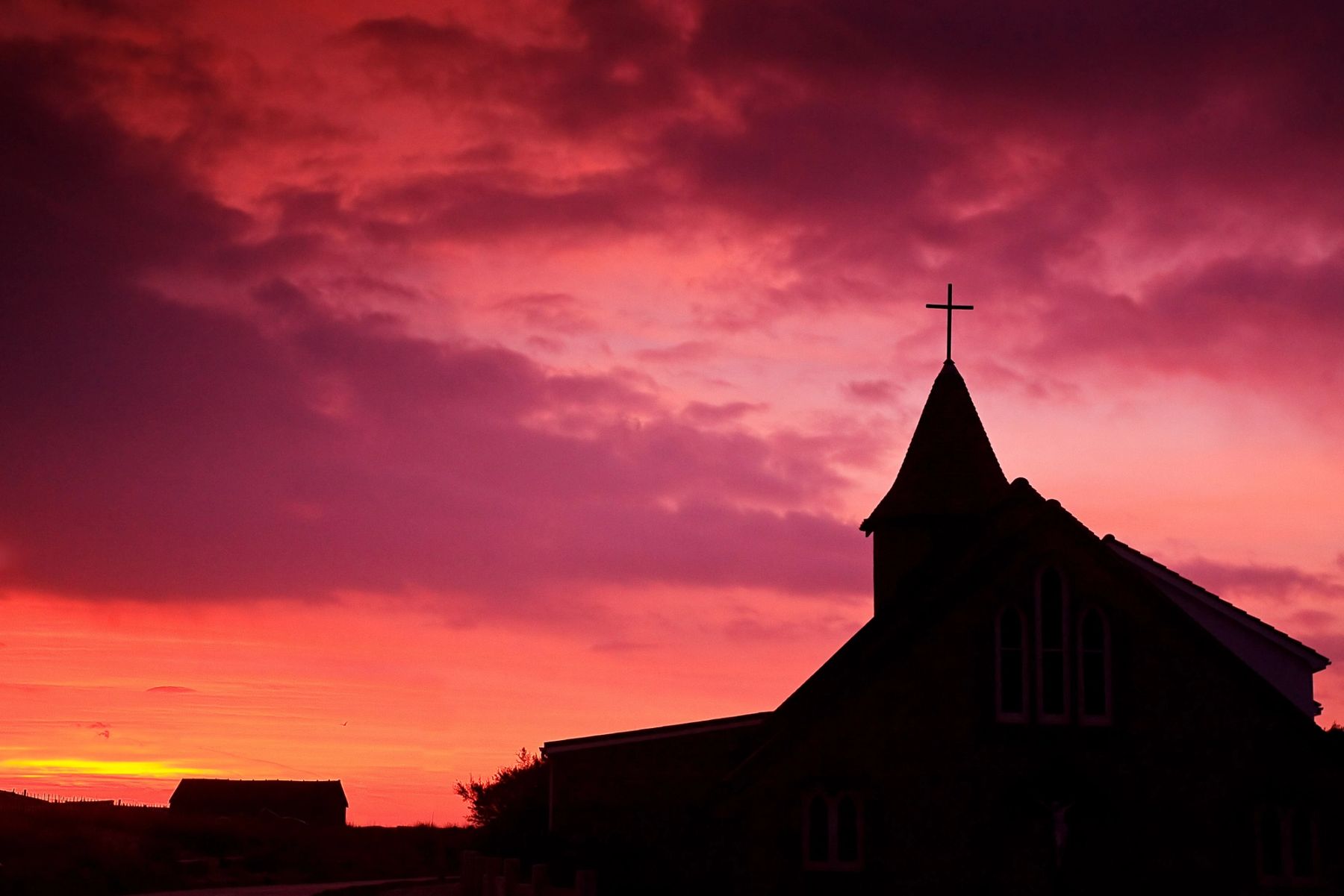 Church Silhouette at Sunset, Shoreham Beach