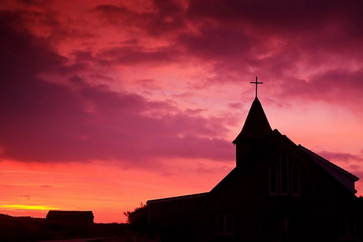 Church Silhouette at Sunset
