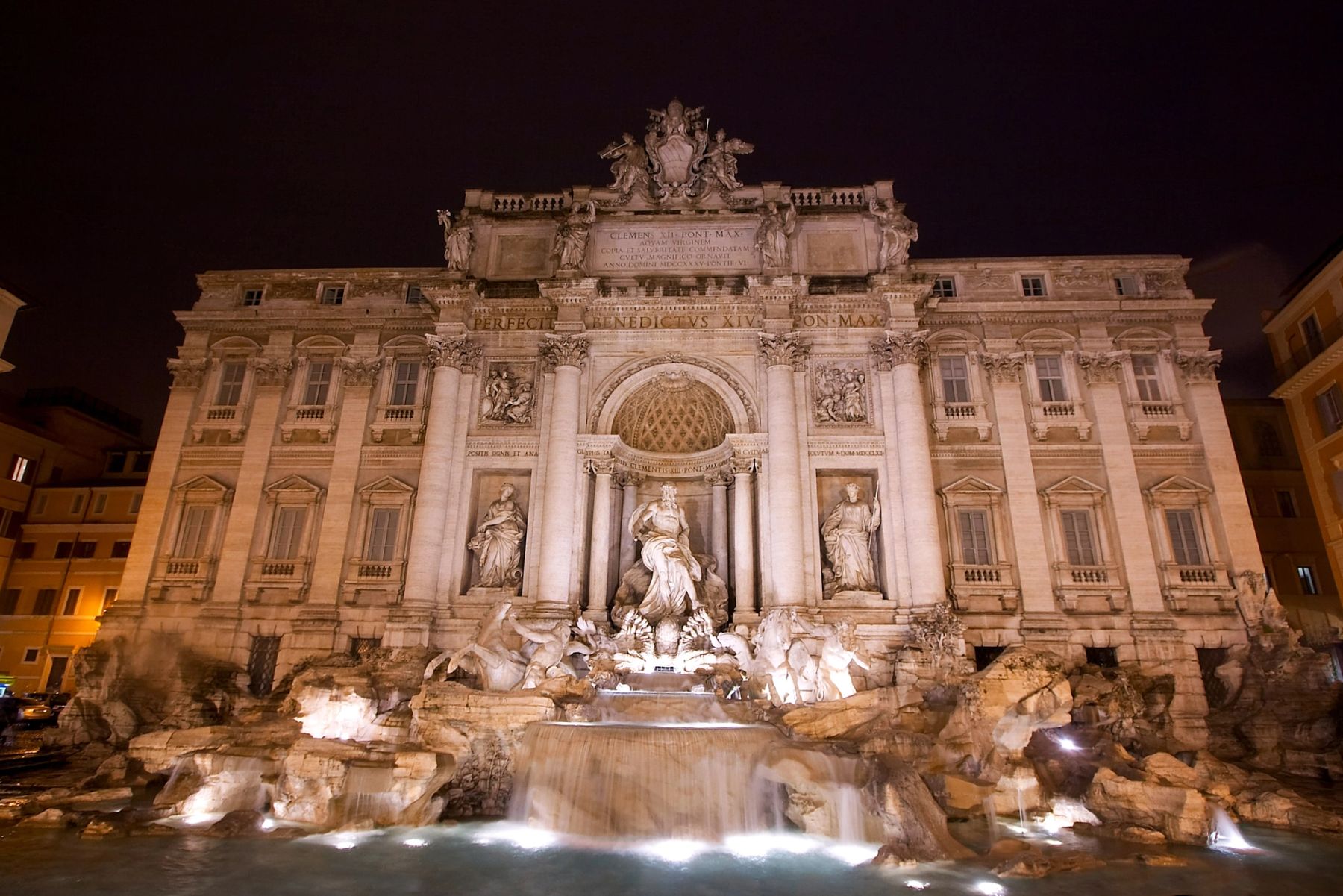The Trevi Fountain at Night, Rome, Italy