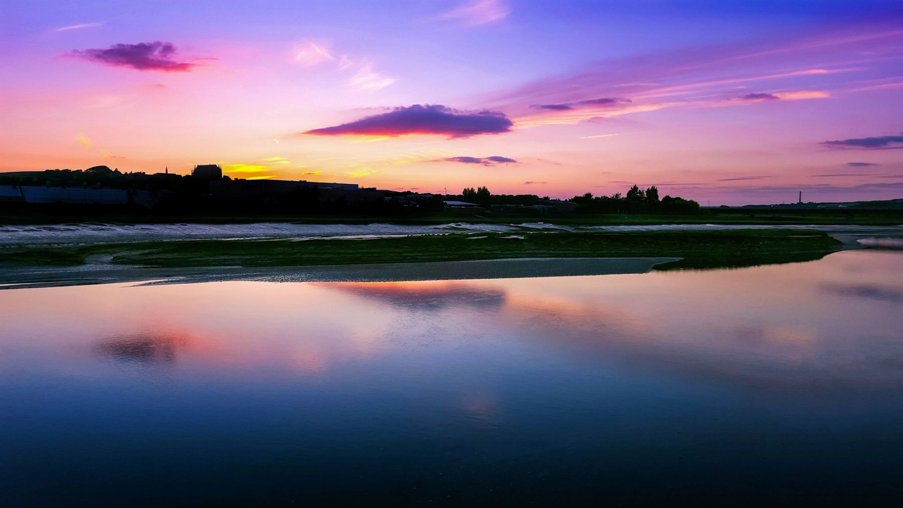 Purple Dusk Reflections, River Adur