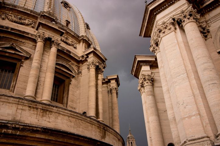 Columns under a Stormy Sky