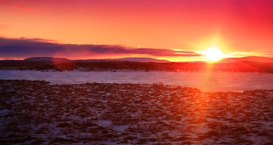 Red Sunset over the Lava