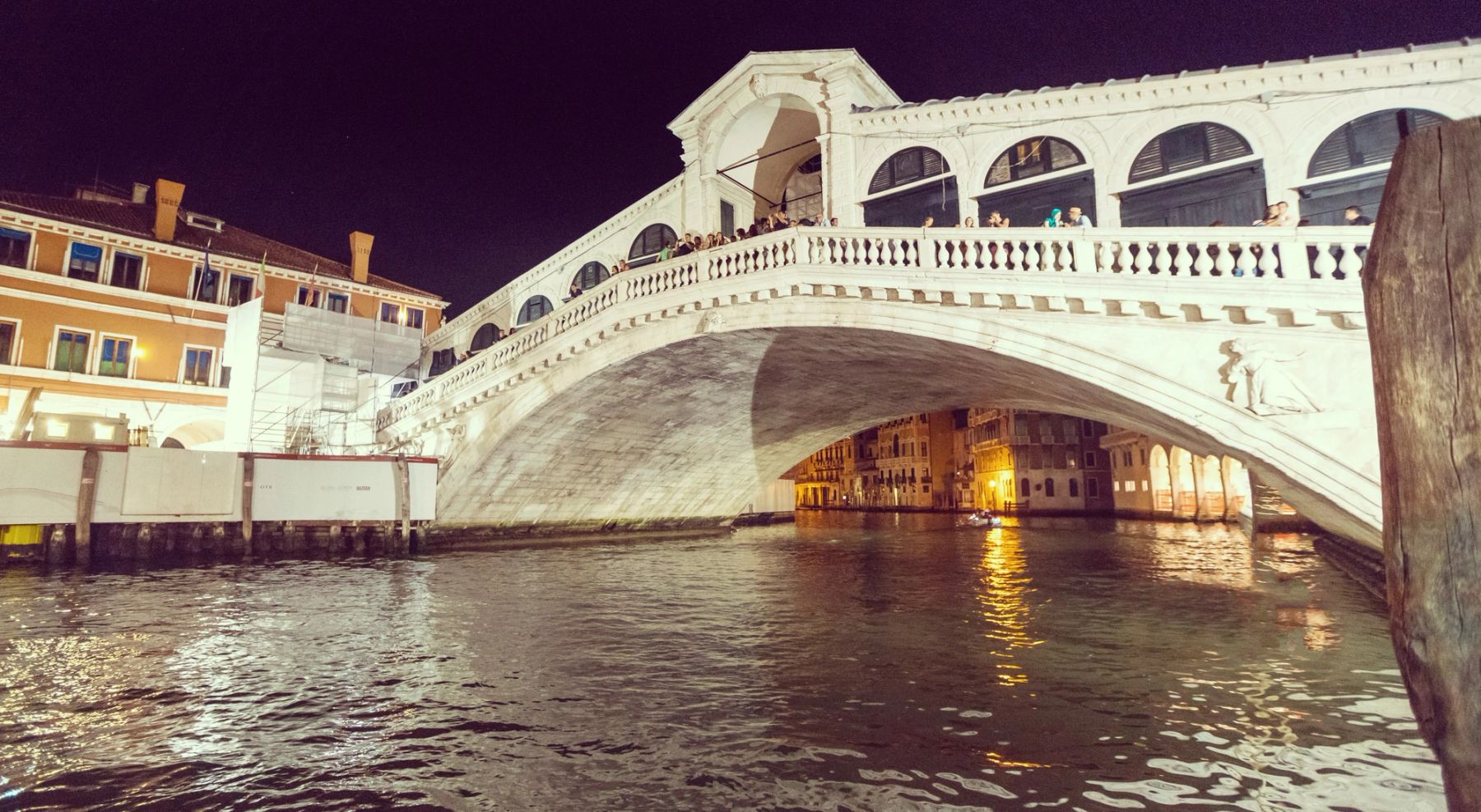 The Rialto Bridge at Night, Venice, Italy