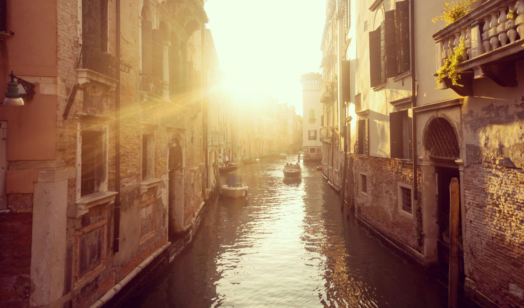 Sunlight down the Canal, Venice, Italy