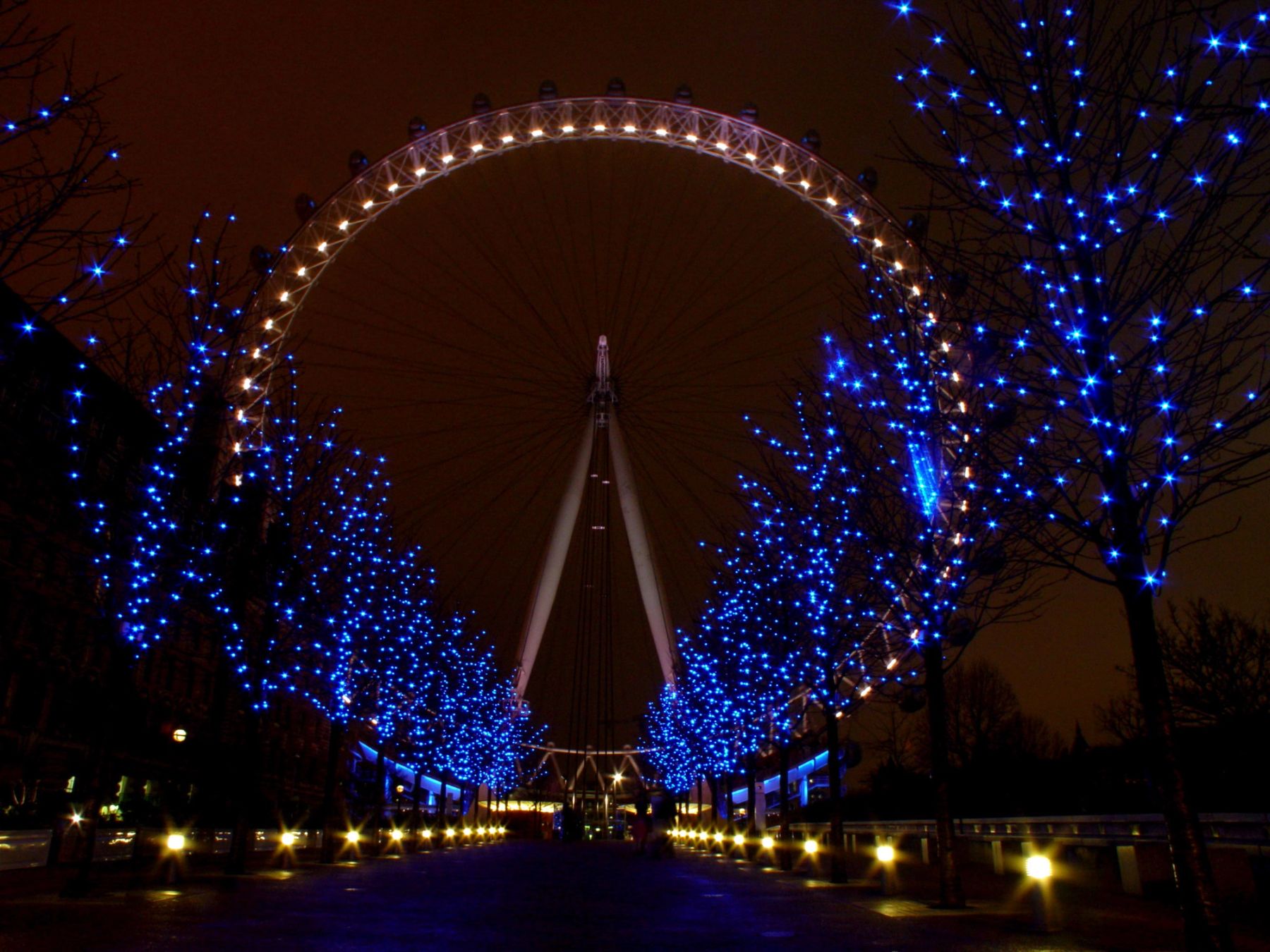 The Eye through Blue Lights, South Bank, London