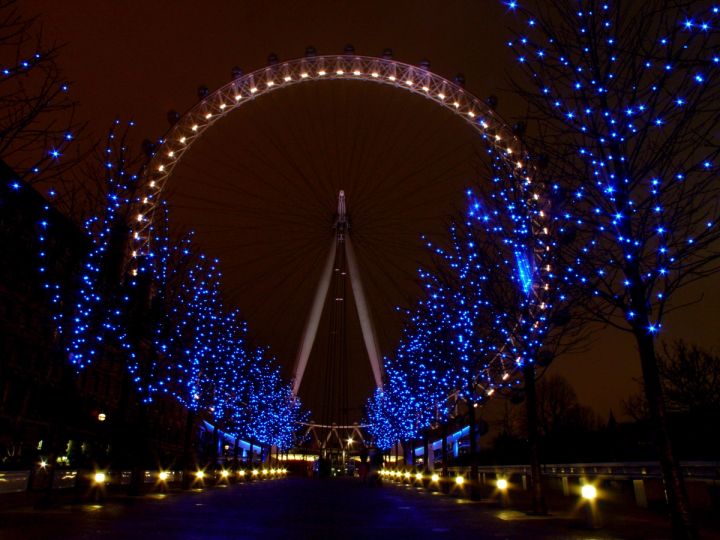The Eye through Blue Lights