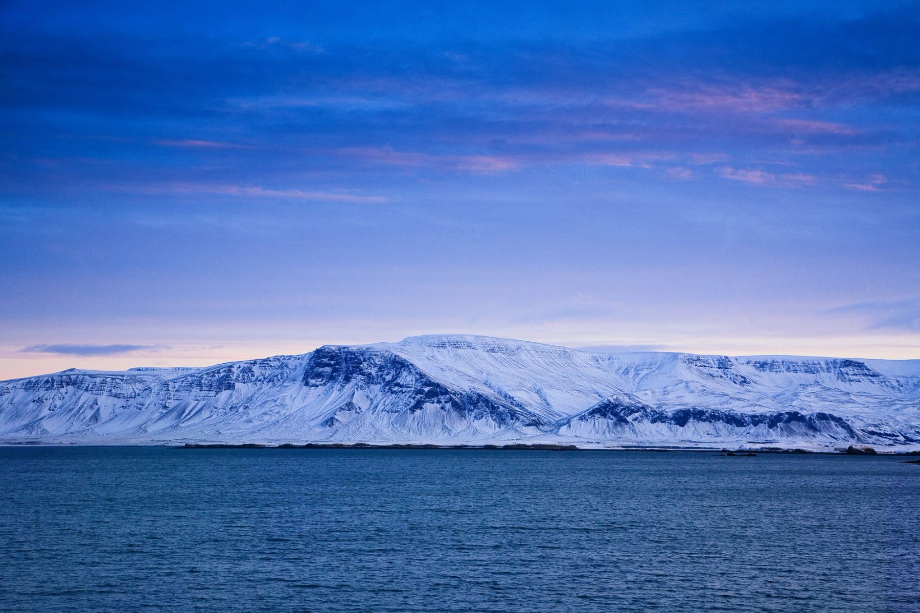 Snow on Mount Esja, Reykjavik, Iceland