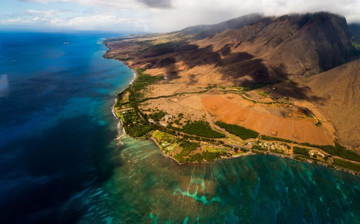 Reef and Mountains from Above