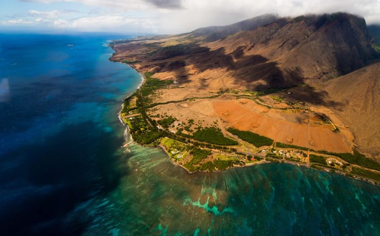 Reef and Mountains from Above