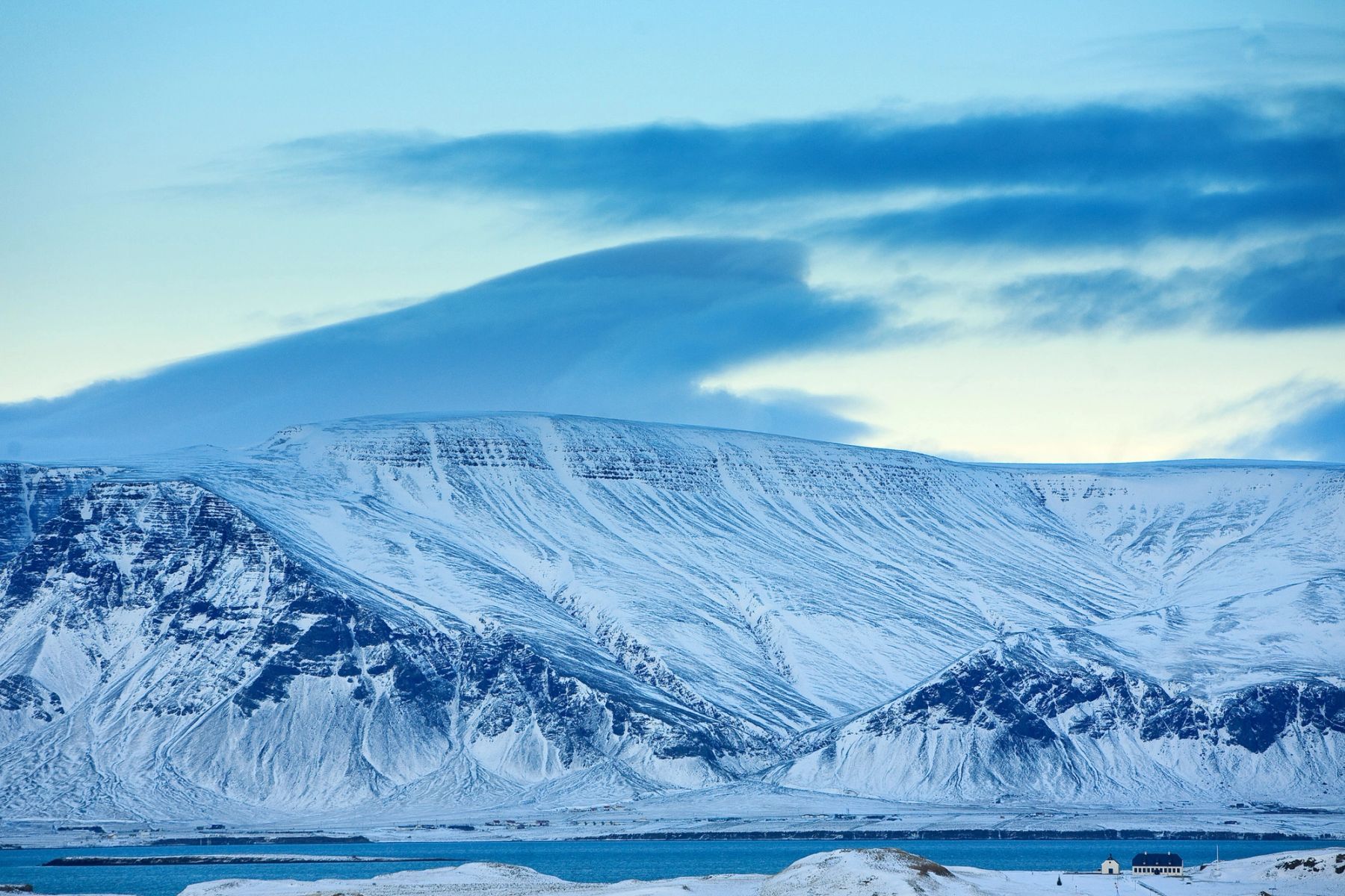Mount Esja under Cloud, Reykjavik, Iceland