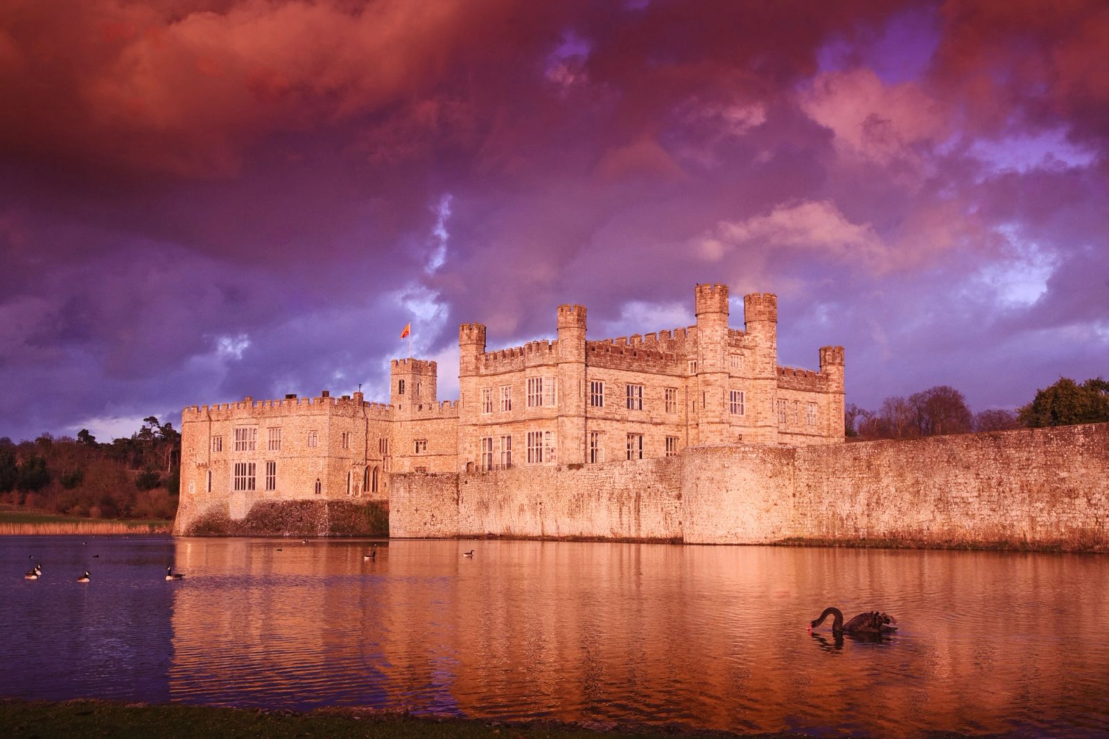 Stormy Sunset over the Moat, Maidstone, Kent