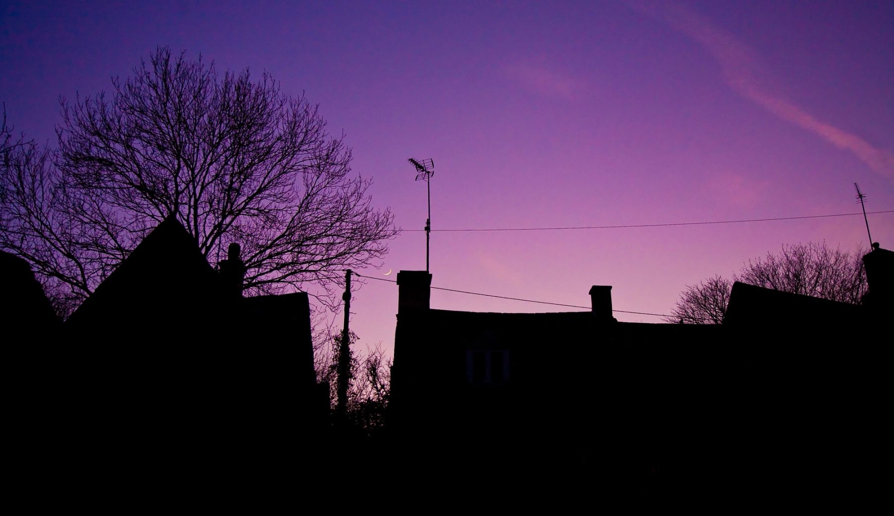 Rooftops at Twilight, Bibury, Gloucestershire