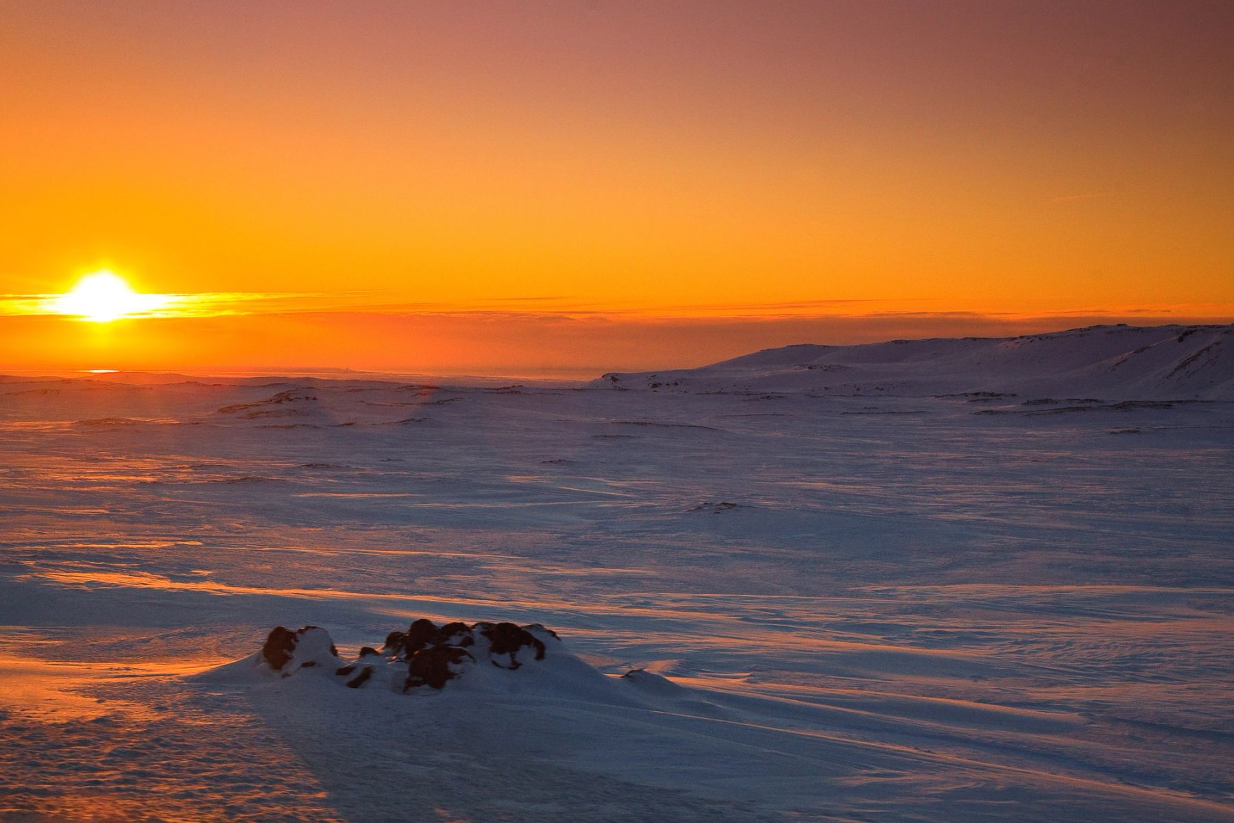 Sunset over the Snowfield, Iceland