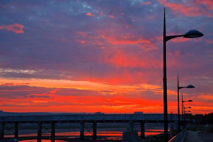 Streetlamps at Sunset
