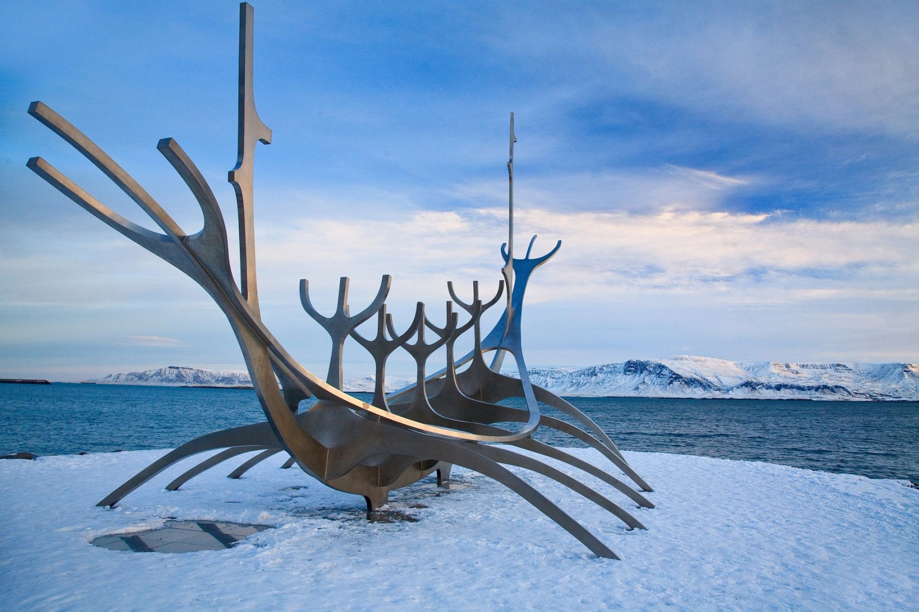 Sun Voyager in the Snow, Reykjavik, Iceland