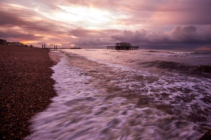 Surf below the West Pier