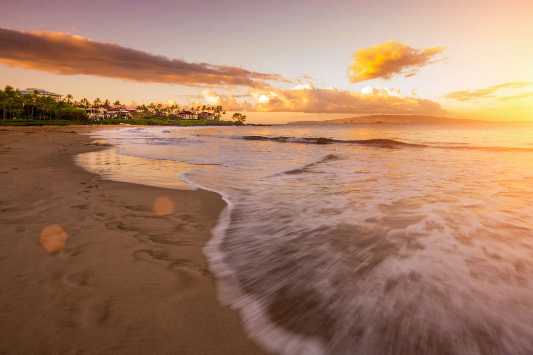 Waves on a Golden Beach, Maui, Hawaii
