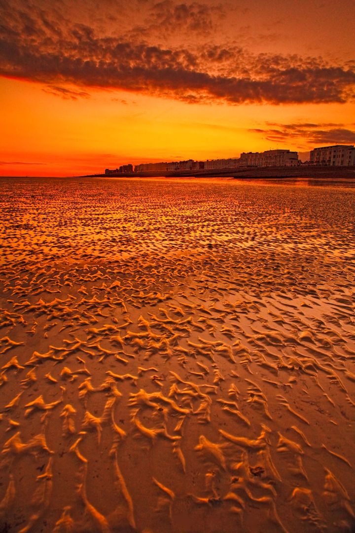 Rippled Sand at Sunset